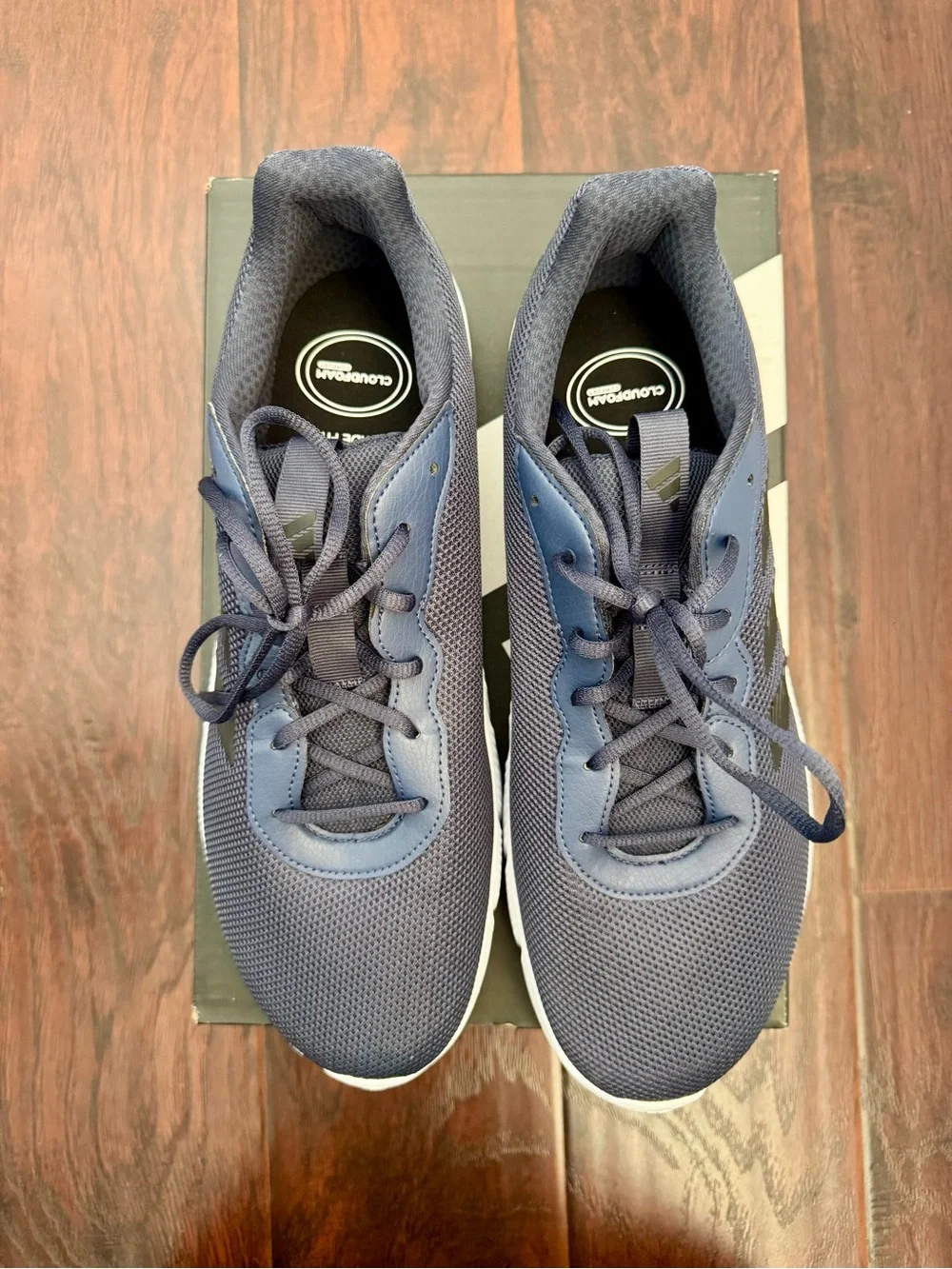 🆕 adidas Men’s Cloudfoam Flex Navy/Black Athletic Sneakers. Size 13